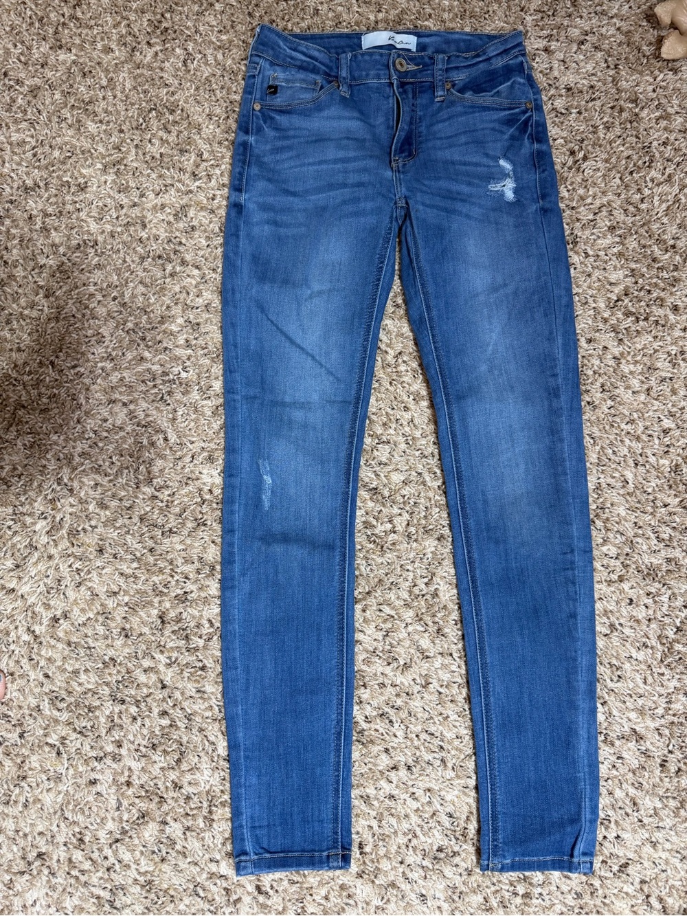 KanCan Medium Blue Skinny Jeans with Light Whiskering
